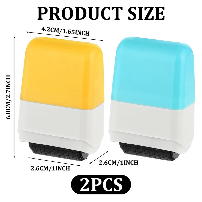 2 Address Blocker Stamp,Confidential Roller Stamp,Identity Theft Protection Roller Stamp,Can