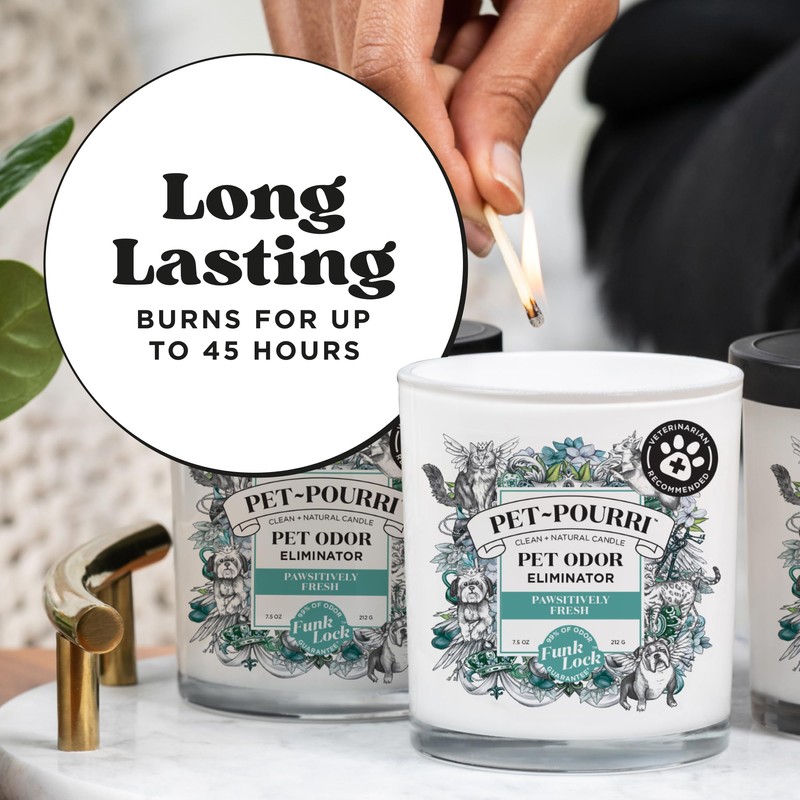 Pet-Pourri Pawsitively Fresh Pet Odor Deodorizer Candle, Burns Up to