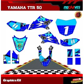 Mocarves  Yamaha TTR 50 Graphics Kit Fits Yamaha TTR 50 2006 To 2025 Decal Stickers