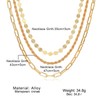 Inateannal Gold Paper Clip Chain Necklace Dainty Coins Choker Necklace