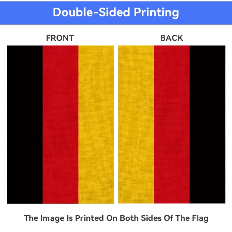 Pretty_jessie Germany Flag German Garden Flags 12x18 Double-Sided Small Burlap