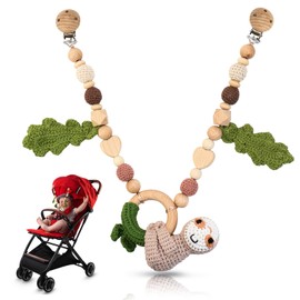 Pram Chain Wooden Baby Pram Toy Pram Chain Boy Girl for Babies and Toddlers from 3 Months for Girls Boys Baby Toys and Gifts (Koala)