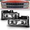 AmeriLite Crystal Chrome Clear Reaplcement Headlights Pair For 1988-2002 Chevy