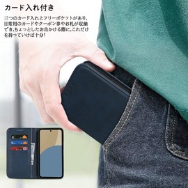 iCoverCase Retro Navy Magnetic Card Case for AQUOS Sense10 SH-53F docomo SHG15 au SoftBank SH-M33 SIM Free Rakuten Mobile Compatible Sharp AQUOS Sense10 SH53F SHM33 Cover AQUOS Sense10 Case with Card