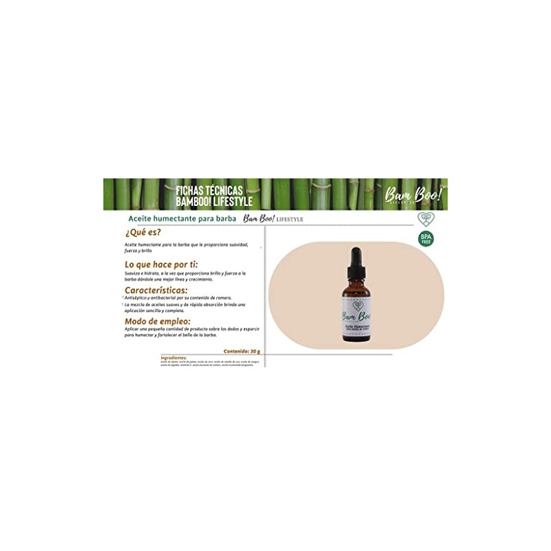 Aceite para Barba 30 ml Bam Boo! Lifestyle