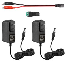 Minidodoca 2 Pack 12V 1A AC/DC Power Supply - 100-240V AC to DC 12V 1A Power Adapter with 5.5x2.5mm & 5.5x2.1mm DC Plug