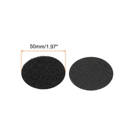 MECCANIXITY Hook and Loop Tapes Nylon Sticky Glue Self Adhesive 50mm Black for Office Home 20 Set