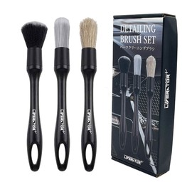 New Car Wash Brush Set of 3 Soft Pig Hair Body Car Wheel Motorcycle Engine Room Emblem Gap Exterior Cleaning Interior