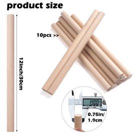 Wooden Dowels 10 Pack 3/4"×12"