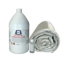 POLYMER WORLD Fiberglass Repair Kit 1 Gal of Polyester Resin 1708x38x5 Yard Biaxial Cloth