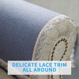 MINJIATEX Couch arm Covers,Non-Slip lace Sofa arm Covers Set of 2 Washable Sofa armrests Covers for Living Room Recliner Chair arm Cover Protectors for Leather Sofa armrest slipcover (JYS-Blue)