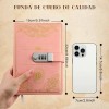 Agenda De Cuero Con Candado Diario Personal 150 Hojas calco