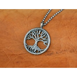 Baldur Jewelry - Viking Necklace Norse Yggdrasil Tree of Life Pendant Necklace Jewelry Amulet | Viking Jewelry for Women and Men | Sterling-Silver Tree of Life Necklace | Viking Gifts