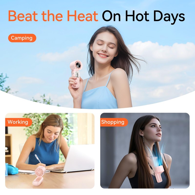KIMMOO 3-in-1 Portable Handheld Turbo Fan-100 Speeds, 15000 RPM, 10Hrs