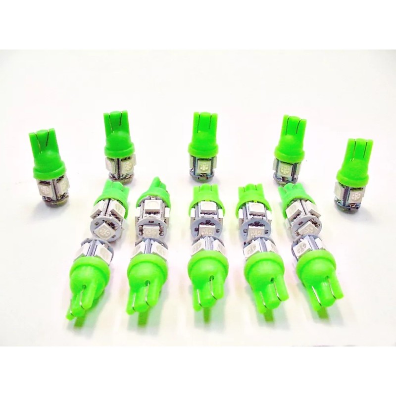 Lumiglow 15 BRIGHT Green 5 LEDs 12V Side Marker License