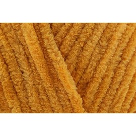 100g James C Brett Flutterby Chunky Yarn - 100% Polyester Chenille Texture Wool for Crochet Knitting Baby Garments - Gold (B51)