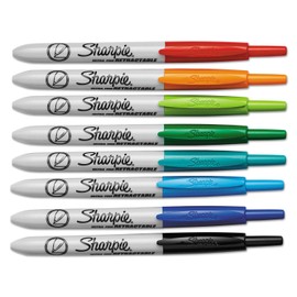 Sharpie 1742025 Retractable Permanent Marker Ultra Fine Tip Assorted Colors 8/Set