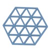 5pcs Table Mats Geometric Hex Shape Hollow Silicone Blue Insulation