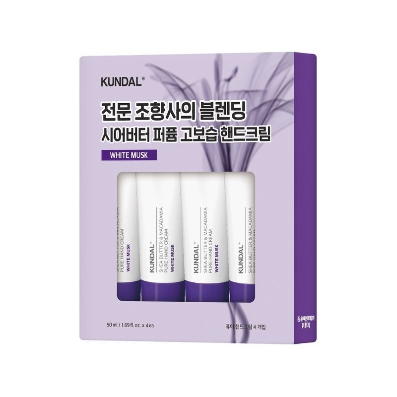 쿤달 시어버터 핸드크림50 4입 화이트머스크 Kundal Shea Butter Hand Cream