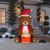 Gemmy Animated Christmas Inflatable Drummer Boy Teddy Bear, 6 ft