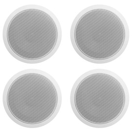 Rockville CCL6T 6" 70V Commercial Ceiling Speakers (4-Pack), White, High-Performance Audio, Easy Installation, Wide Sound Dispersion, Perfect for Restaurants and Offices