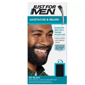 Just for Men Brush-In Color Gel for Mustache, Beard & Sideburns, Jet Black, M-60, 1 kit, (Pack of 3)
