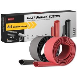 CUBEFELLER® 5/8 Inch (15mm) 8 Ft Waterproof Heat Shrink Tubing Kit,UL Listed,3:1 Marine Grade Adhesive Lined Heatshrink Tube,Insulation Sealing Oil-Proof Wear-Resistant,4 ft Black & 4 ft Red,ET815BR