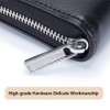 Zipper Card Holder Leather Wallet PU RFID Blocking Card Protector