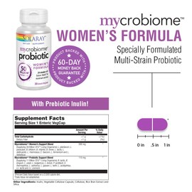 Solaray Mycrobiome Probiotic Womens Formula | Specially Formulated for Women | Digestion, Mood & Urinary Tract Support | 50 Billion CFU | 30 VegCaps