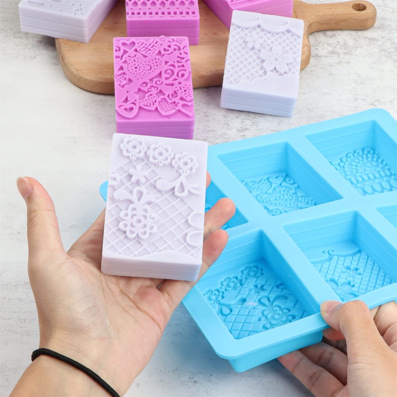 Rectangle Silicone Soap Molds - 2pc Set New 6 Cavity