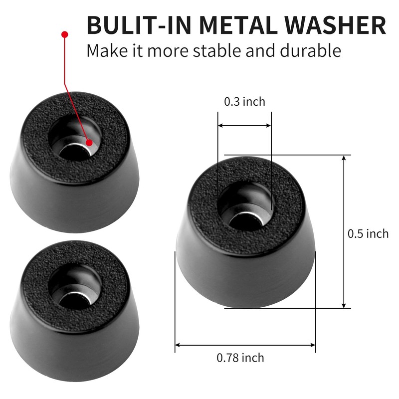 12pcs 21x12mm Bumpers Pads Rubber Feet-Black Color