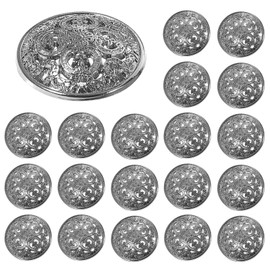 Healifty Pack of 30 Buttons Metal Beautiful Pattern Coat Button Metal Buttons Antique Buttons for Suits Jackets Coats Uniform Leather Purse Clothing Decoration Silver Size S