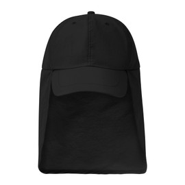 Zando Sun Hats for Men Women with Neck Flap Cover UPF 50+ Waterproof Baseball Cap Black Shade Hat Adjustable Breathable Outdoor Hiking Fishing Gardening Safari One Size