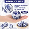 6 Pcs Blue and White Ceramic Ball Decor, Pattern 6