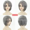 RENERSHOW Layered Bob Short Gray Wigs for Women Mixed Gray