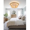 20" Boho Ceiling Fan with Light, Wood Beads Flush Mount