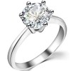 925 Sterling Silver 4 Carat Cubic Zircon Simulated Diamond Solitaire