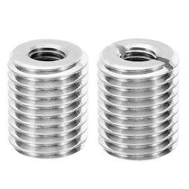 PATIKIL Thread Adapter Sleeve Reducing Nut, Pack of 2 M20 x M10 x 25 mm Male to Female Thread Adapter Stainless Steel Reducing Nut Threaded Sleeve Screw-in Nut Thread Insert, Silver Tone