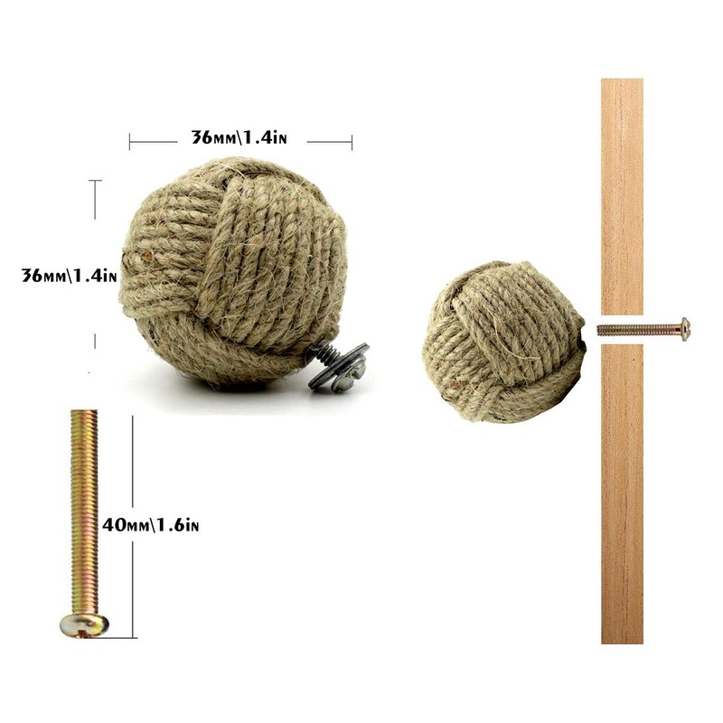 5MoonSun5's Handmade Jute Rope Door Knobs/Rope Knot Drawer Pulls and