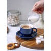 Sweese 4 Ounce Porcelain Stackable Espresso Cups with Saucers and