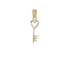 Unbranded 10k Yellow Gold Key w/ Heart Pendant