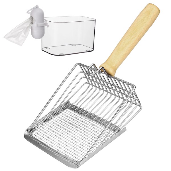 Quxddy Cat Litter Scoop with Litter Scoop, Stainless Steel Litter