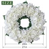 21" Artificial Hydrangea Flower Wreath for Front Door Decor (White)