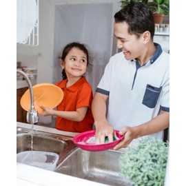 Generic SOL MAR Dishwashing Sponges with Handles 6 Pack Comfort Grip Handle 9-in. Scrub Sponges for Sparkling Clean Dishes Kitchen Home Commercial Resturant Cafes Hospital Bonus Trasva