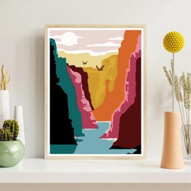 Jethami 2 Pack National Park Paint by Numbers Kit for Adults Canvas Easy, Wander Painting National Parks Paint by Number for Beginner 16x20 in