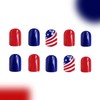 24Pcs Independence Day Press on Nails Short Square - 4th