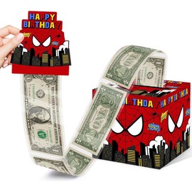 Christmas Party Gifts, Christmas Money Box for Cash Pull, Christmas Money Pull Box with Snowman Card and Transparent Bags, Christmas Money Pull Box, Christmas Money Pull Box  Adults - Style: Spider 02