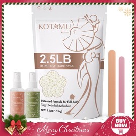 KOTAMU Hard Wax Beads for Women & Men Hair Removal, Cream Wax Beans for Full Body Sensitive Skin Chest Back Leg Facial Bikini Brazilian Waxing, 2.5lb Refill Waxing Beads Target Thick & Thin Hair - net weight: White