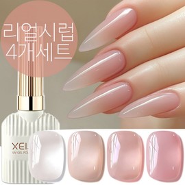 The Roman Real Syrup Glass Bead Gel Nail 4 Color Set + Matte Top Free Gift, 1 Piece, 60g, No157 Mix / 더로만 리얼시럽 유리알 젤네일 4색세트 +매트탑 사은품, 1개, 60g, no157 혼합