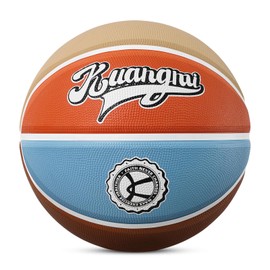 Kuangmi - Balón de Baloncesto Americano clásico, tamaño 7 (29.5 Pulgadas), Estilo Retro y Casual, Hecho para Juegos de Baloncesto para Interiores y Exteriores (Azul + Naranja)